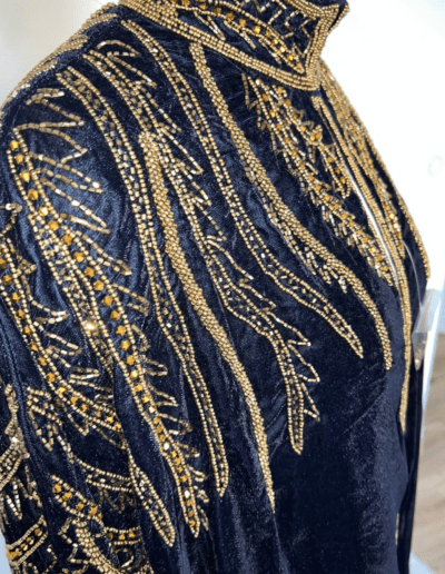 cape abaya bleu nuit