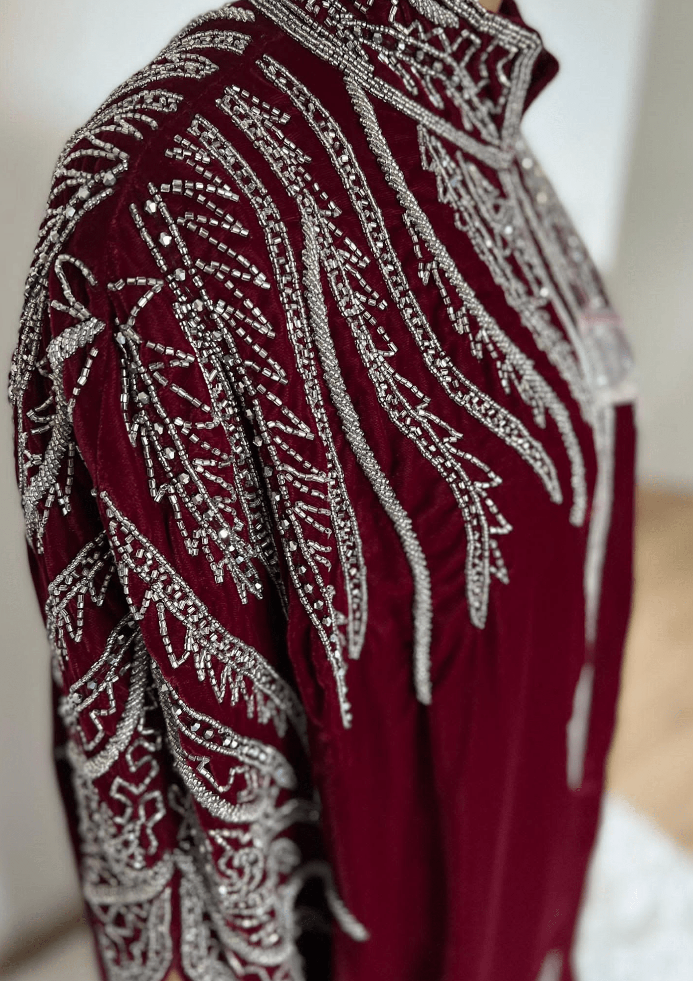 cape abaya bordeau