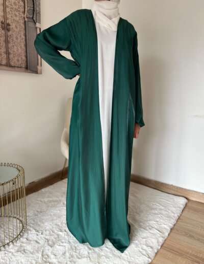 Abaya kimono emeraude scaled