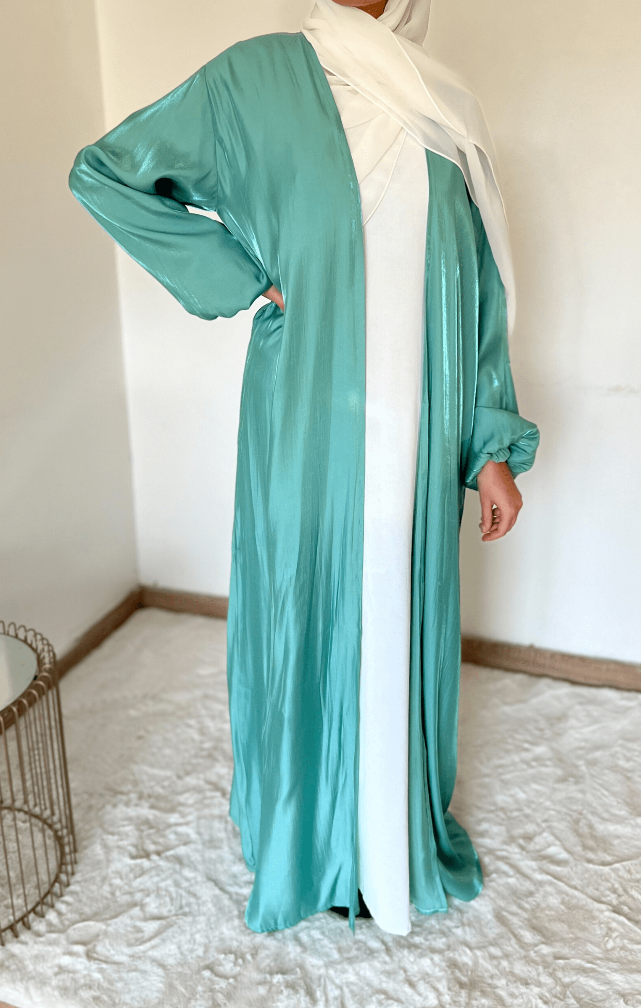 Abaya kimono vert eau