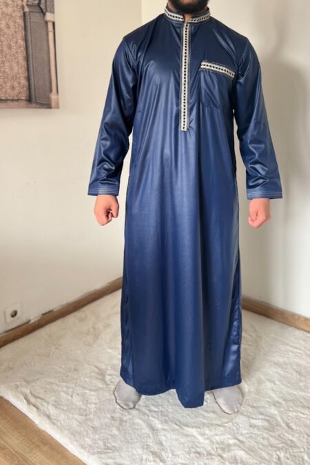 qamis homme bleu