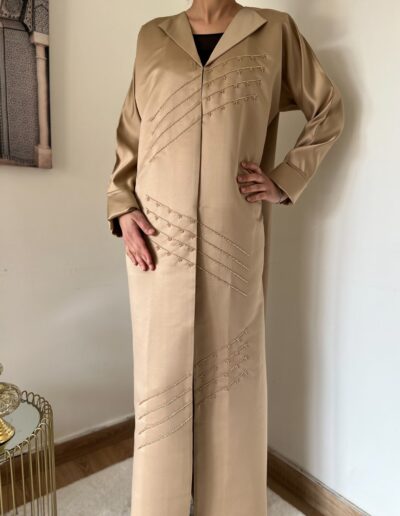 abaya satin camel