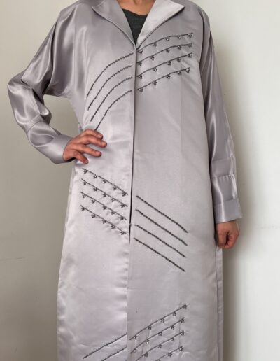 abaya veste gris